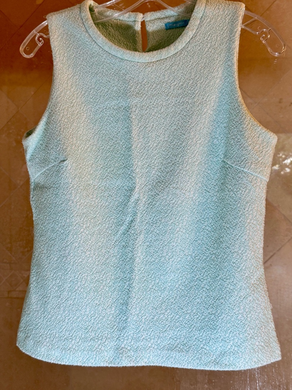 J McLaughlin Sleeveless Textured Top - Light Aqua